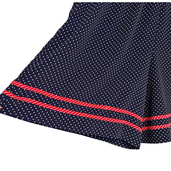 Vintage Jo Hardin Blue White Polka Dot Shorts Set Womens Sz 14 80s High Waist - Picture 6 of 11